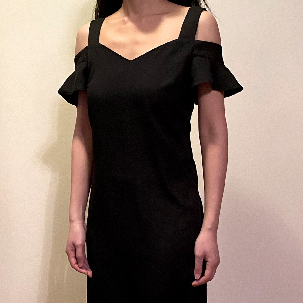 Express Black Off-the-Shoulder Flirty Dress